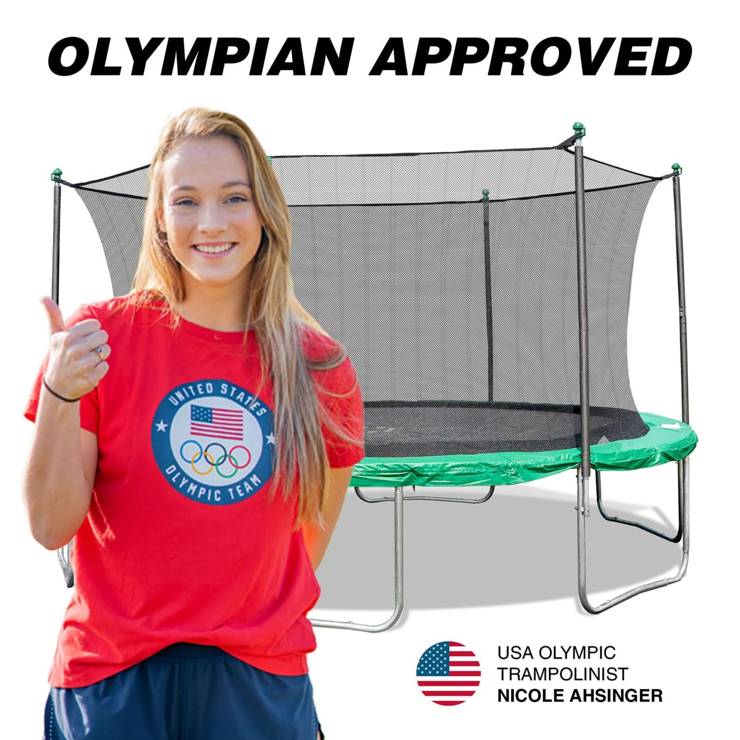 Sportspower 15FT Outdoor Kids Trampoline with Safety Net