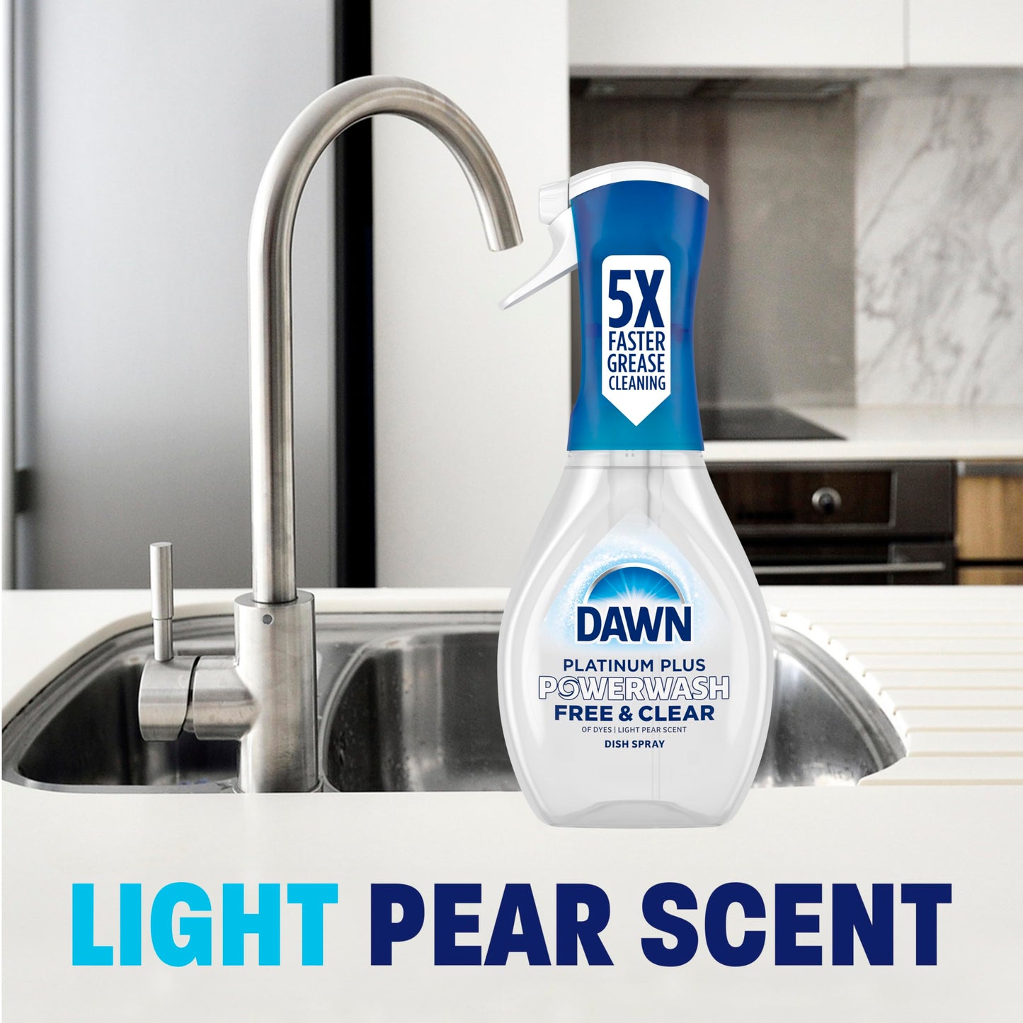 Dawn Powerwash Free & Clear Light Pear Dish Spray, Dish Soap Starter Kit, 16 Fl Oz