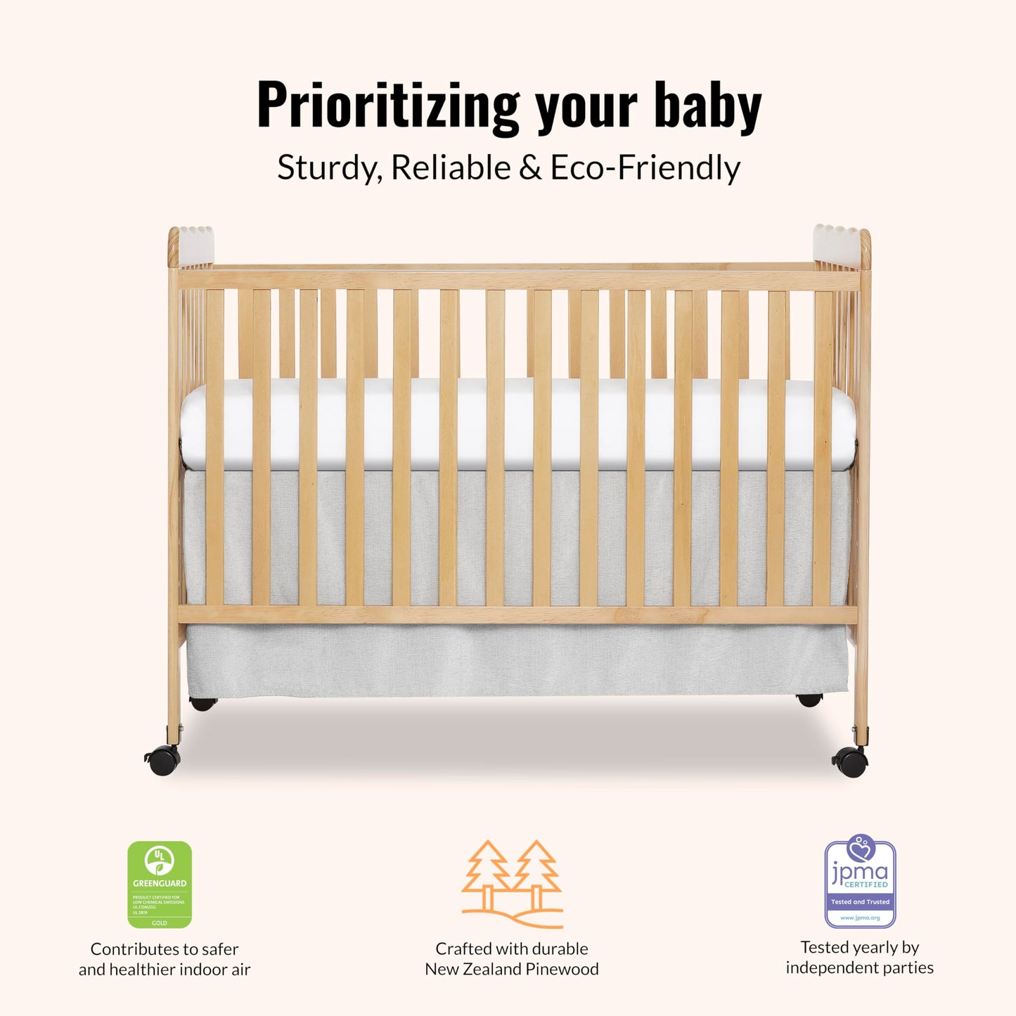 3-in-1 Convertible Crib by Dream On Me