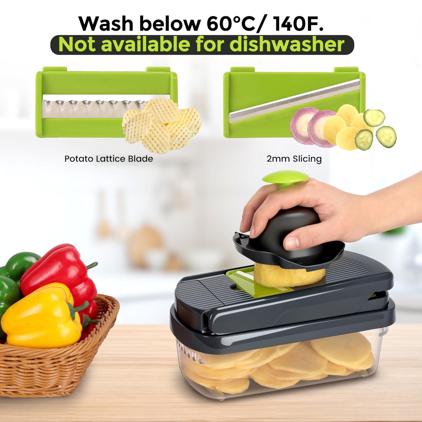 12-in-1 Vegetable Chopper with 7 Blades