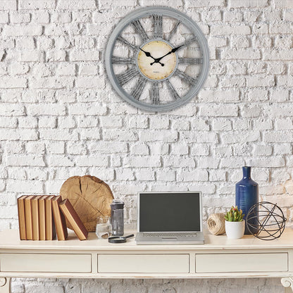 Vintage Roman Numeral 12" Wall Clock - Grey