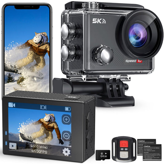 5K Waterproof Action Camera with EIS & Remote