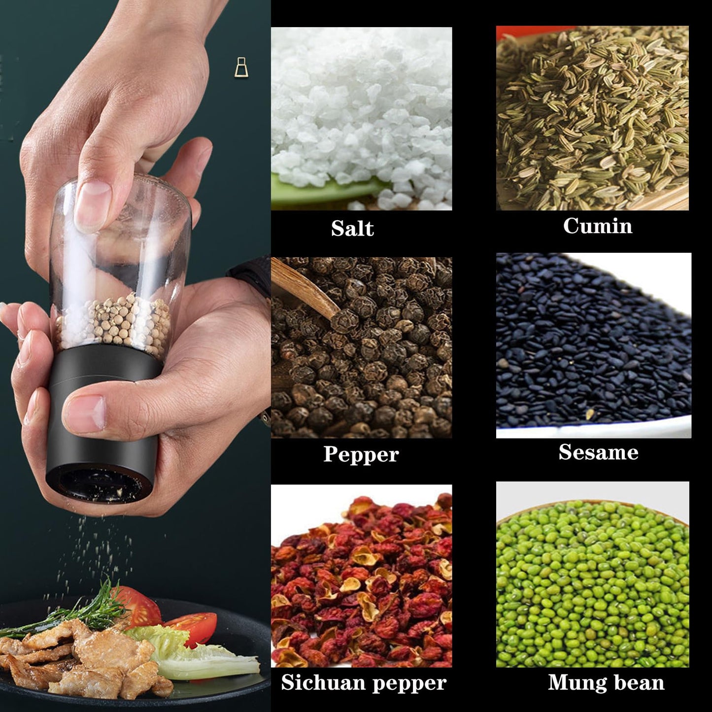Salt and Pepper Grinder Set by ANDONG