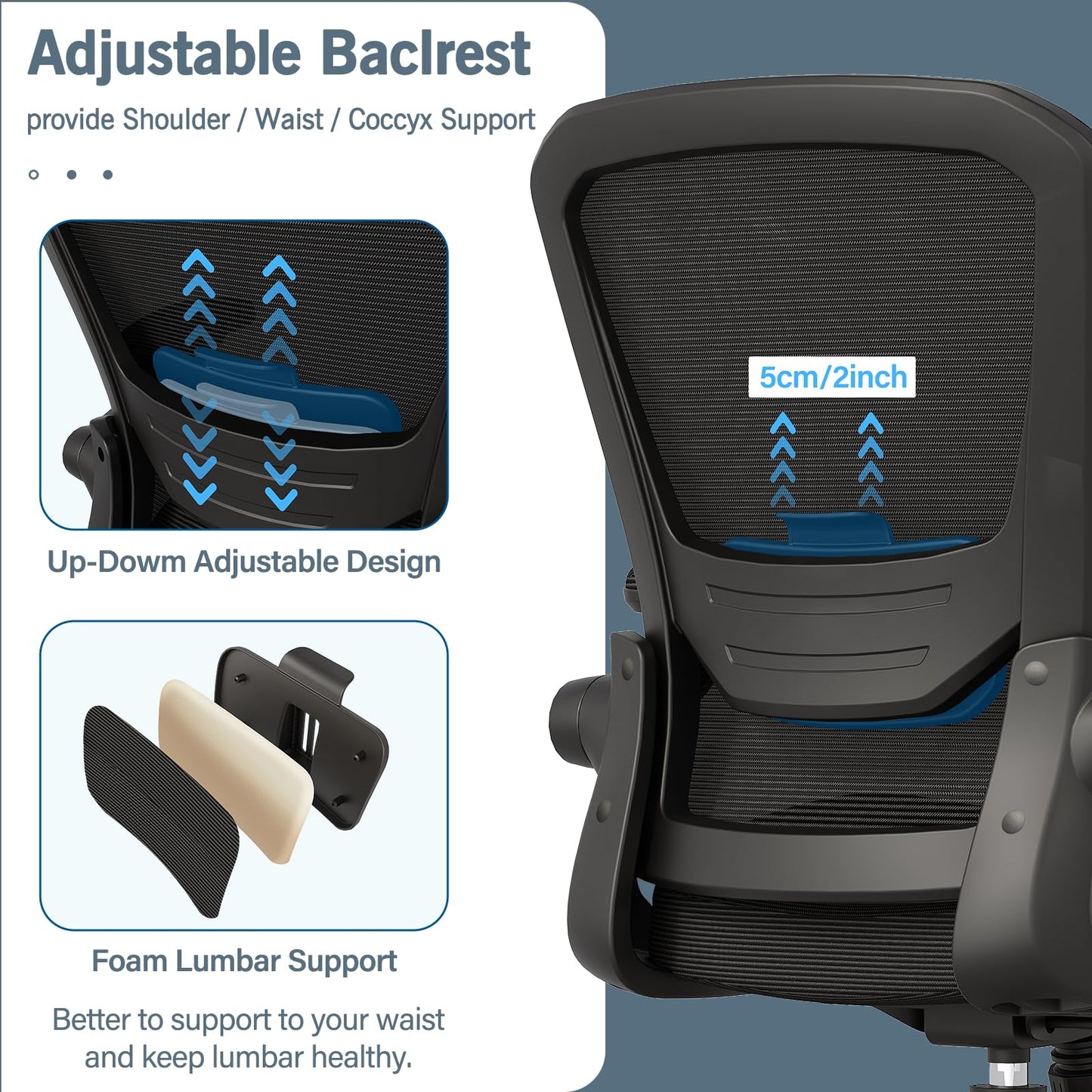 Monomi Ergonomic Desk Chair with Lumbar Support