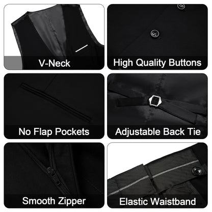 MAGE MALE Men's Slim Fit 3-Piece Suit Set