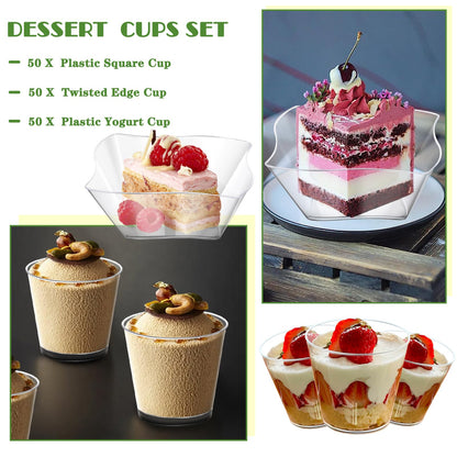 5oz Clear Plastic Dessert Cups, 300 Packs