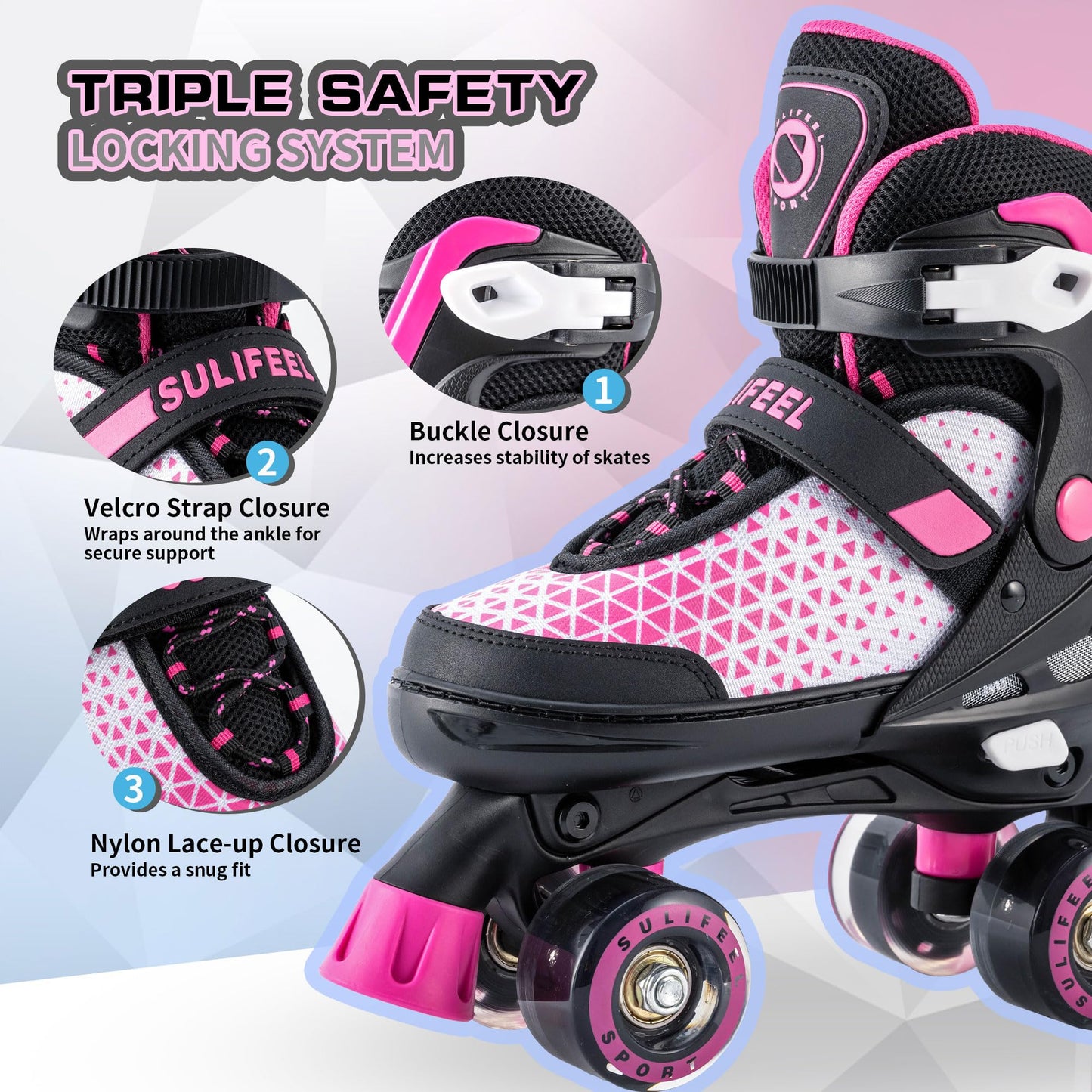 Adjustable Quad Roller Skates for Kids