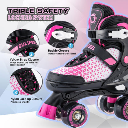 Adjustable Quad Roller Skates for Kids