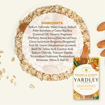4 Pack Yardley Oatmeal Almond Bar Soap