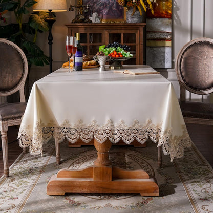 Lace Tablecloth Waterproof Rectangle for Weddings