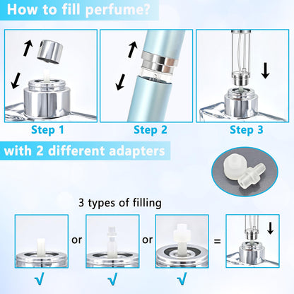 Qavhun Travel Perfume Atomizer Bottle 3-Pack