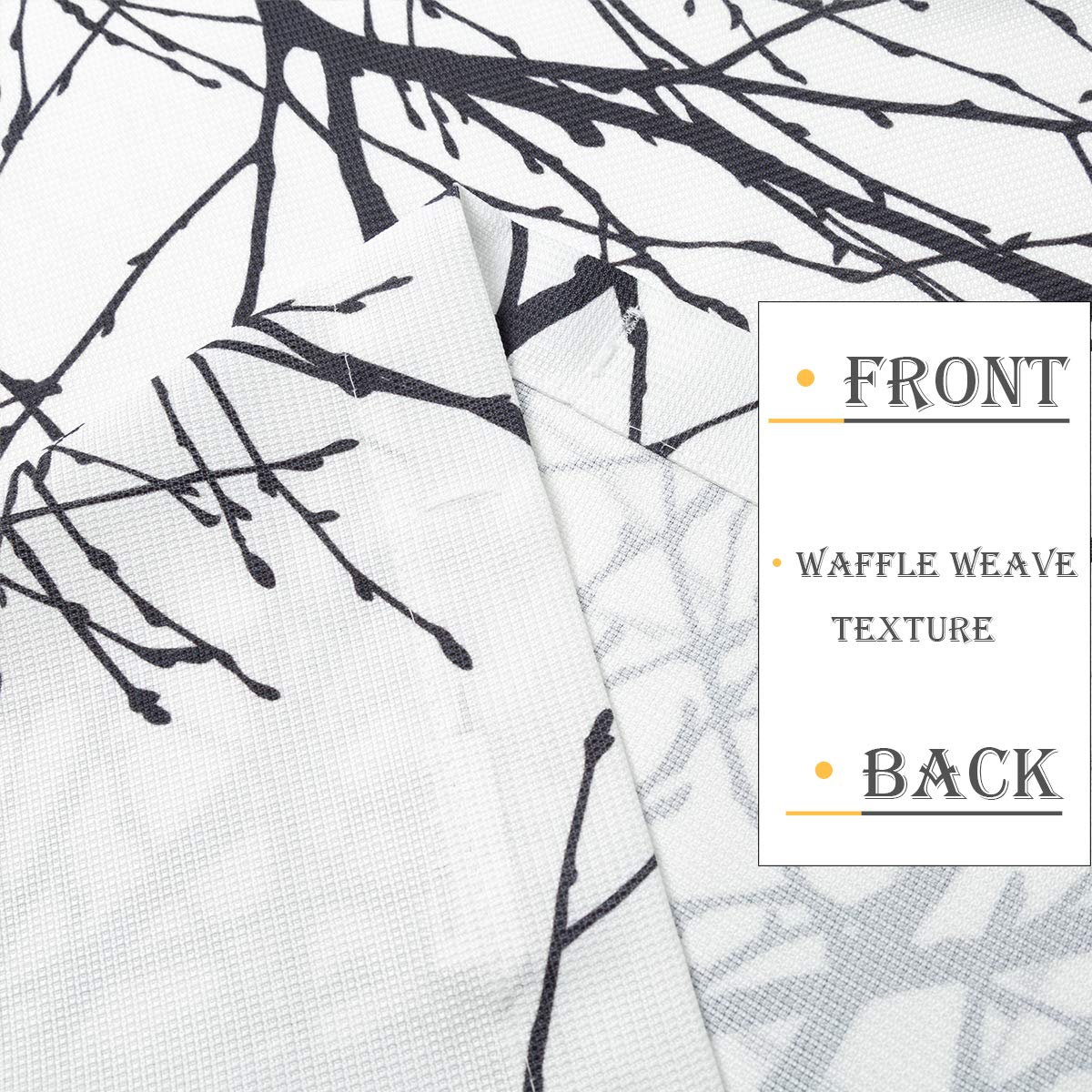 Waffle Weave Shower Curtain with Tree Branch Print