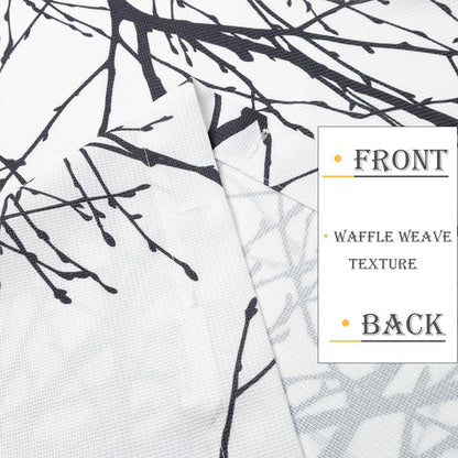 Waffle Weave Shower Curtain with Tree Branch Print