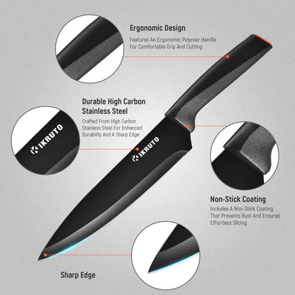 IKRUTO 15-Piece Professional Kitchen Knife Set