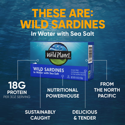 Wild Planet Sardines in Water, Non-GMO, 12-Pack