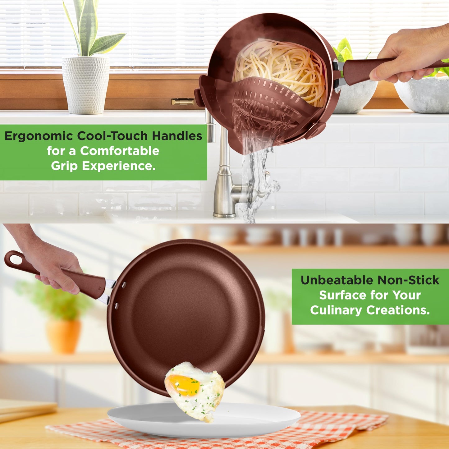 NutriChef 20-Piece Non-Stick Cookware Set
