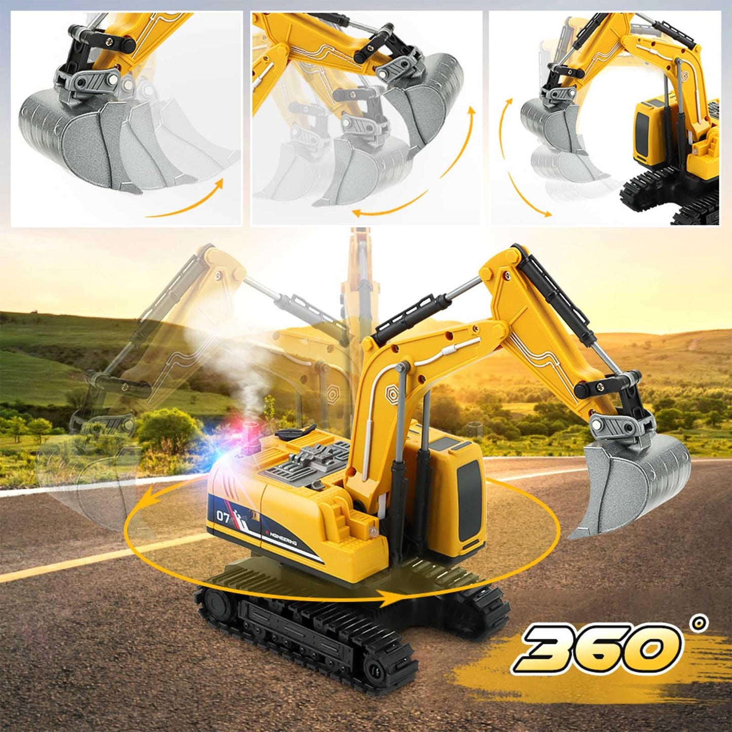 Remote Control Excavator Toy for Kids and Adults