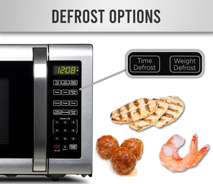 Farberware Countertop Microwave 1100 Watts, 1.6 Cu. Ft. - Microwave Oven With LED Lighting and Child Lock - Perfect for Apartments and Dorms - Easy Clean Stainless Steel
