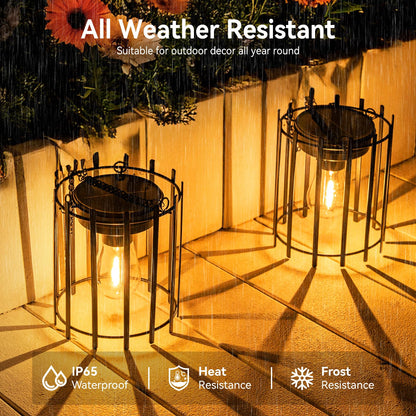 KOOPER Solar Lanterns Outdoor Waterproof Decorative 2 Pack