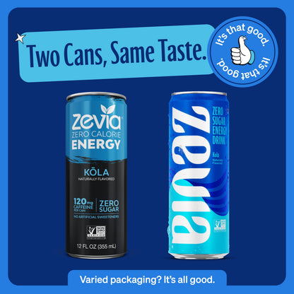 Zevia Zero Calorie Energy Drink, Kola, 12 Ounce Cans (Pack of 12)