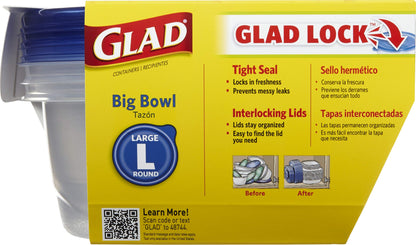 48 Ounce Glad Food Storage Containers, 4 Pack