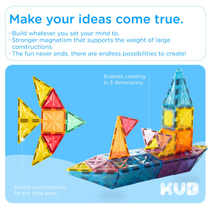 Magnetic Building Tiles Set for Kids 3D
