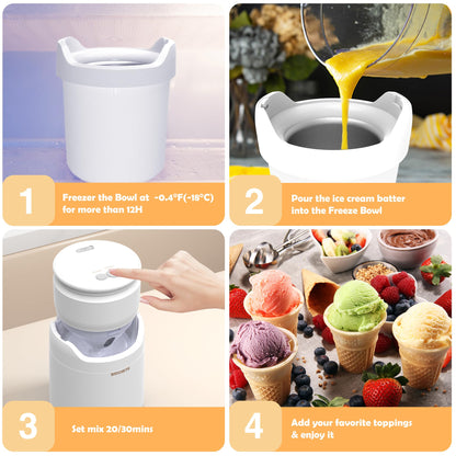 BRIOBITE Compact Electric Ice Cream Maker