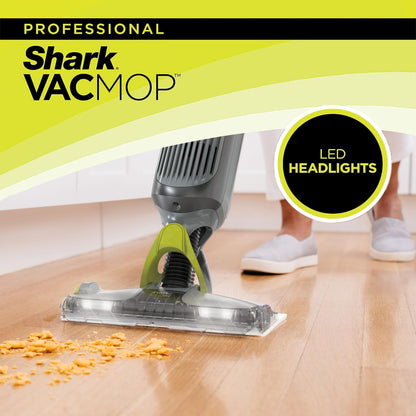 Shark VM252 VACMOP Pro Cordless Hard Floor Vacuum Mop with LED Headlights, 4 Disposable Pads & 12 oz. Cleaning Solution, Charcoal Gray