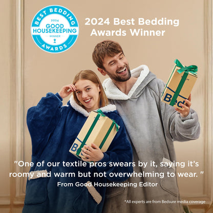Bedsure Wearable Blanket Hoodie for Adults & Kids