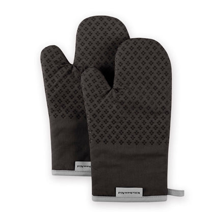 KitchenAid Black Oven Mitt Set, 2-Piece