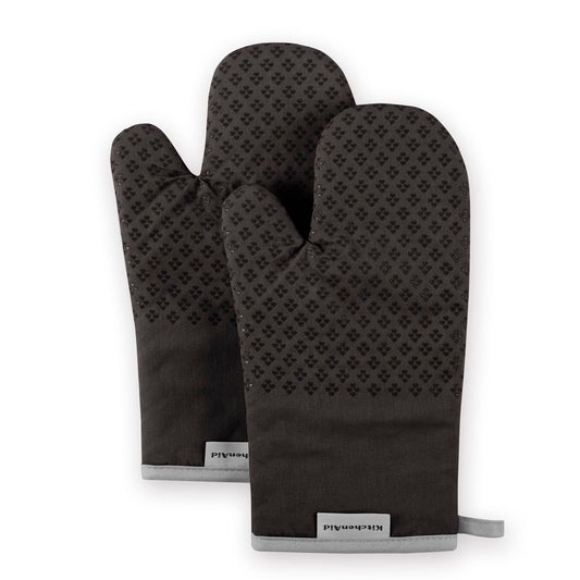 KitchenAid Black Oven Mitt Set, 2-Piece