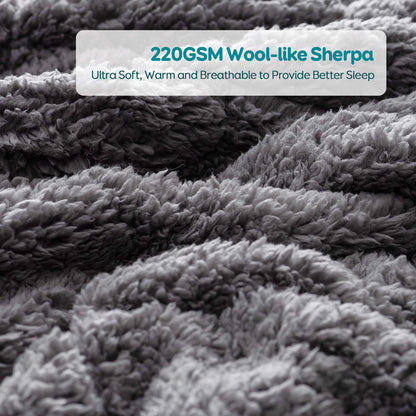 Cottonblue Faux Fur Reversible Sherpa Weighted Blanket 15lbs,Luxury Snugly Long Fur Warm Heavy Blanket 60x80 inches,Super Soft Fuzzy Fleece Blanket for Cold Days,Gray