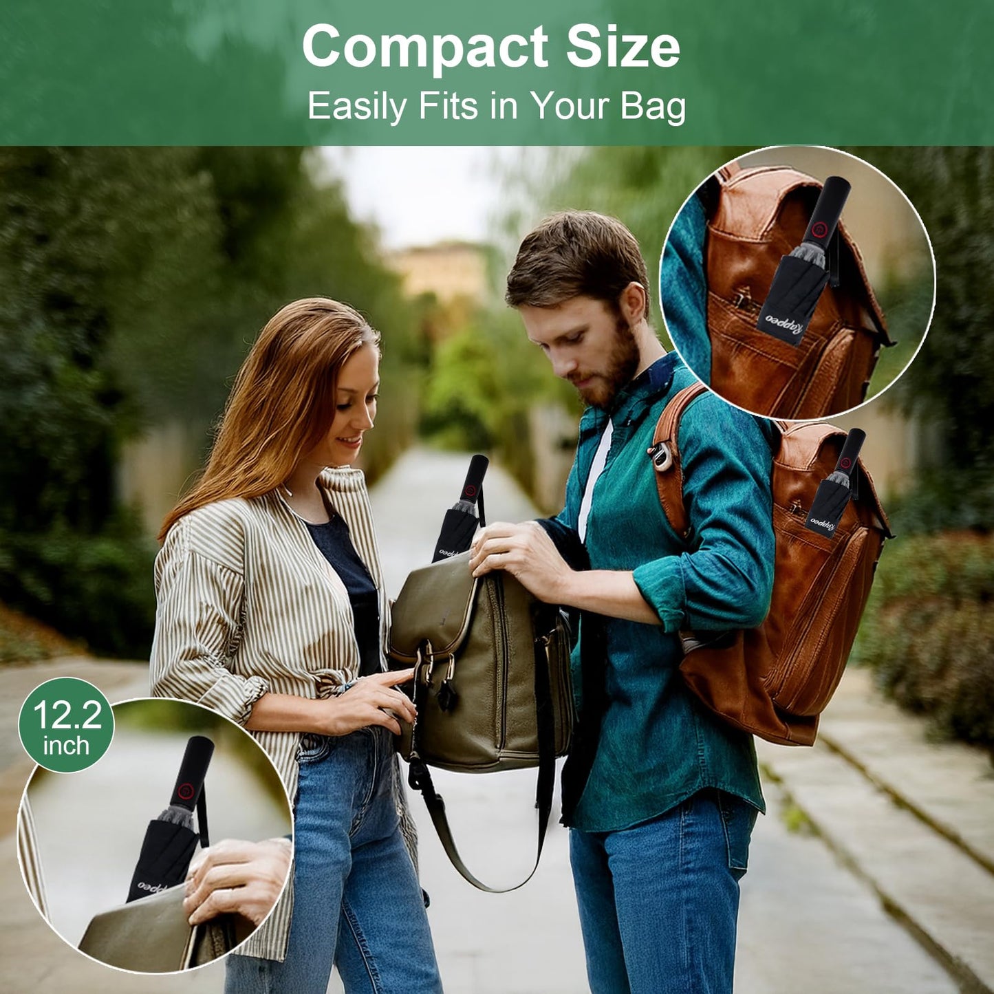 Rappeo Windproof Automatic Travel Umbrella