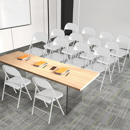 Folding Chairs Set of 4, Metal Stackable Seats