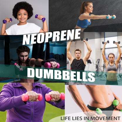 Neoprene Coated Dumbbells, 4 LB Pair