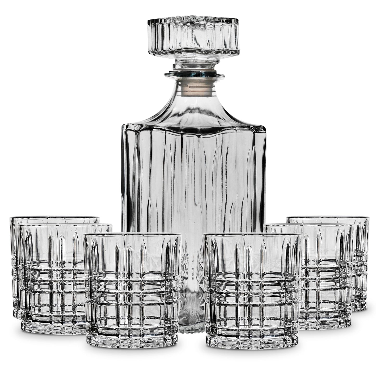 American Atelier Whiskey Decanter & Glass Set, 7-Piece