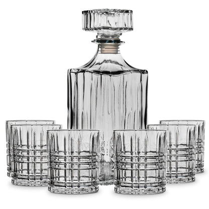 American Atelier Whiskey Decanter & Glass Set, 7-Piece