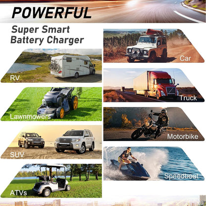 12V Smart Car Battery Charger with Winter Mode