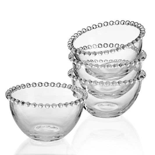 Fitz & Floyd Set of 4 Clear Glass Bowls