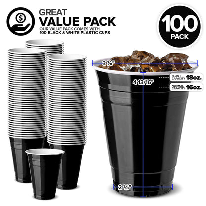 Stock Your Home 16oz Disposable Plastic Cups - 100 Count