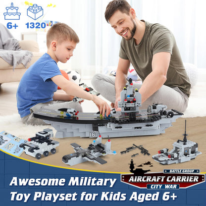 Aircraft Carrier Building Blocks Set for Kids