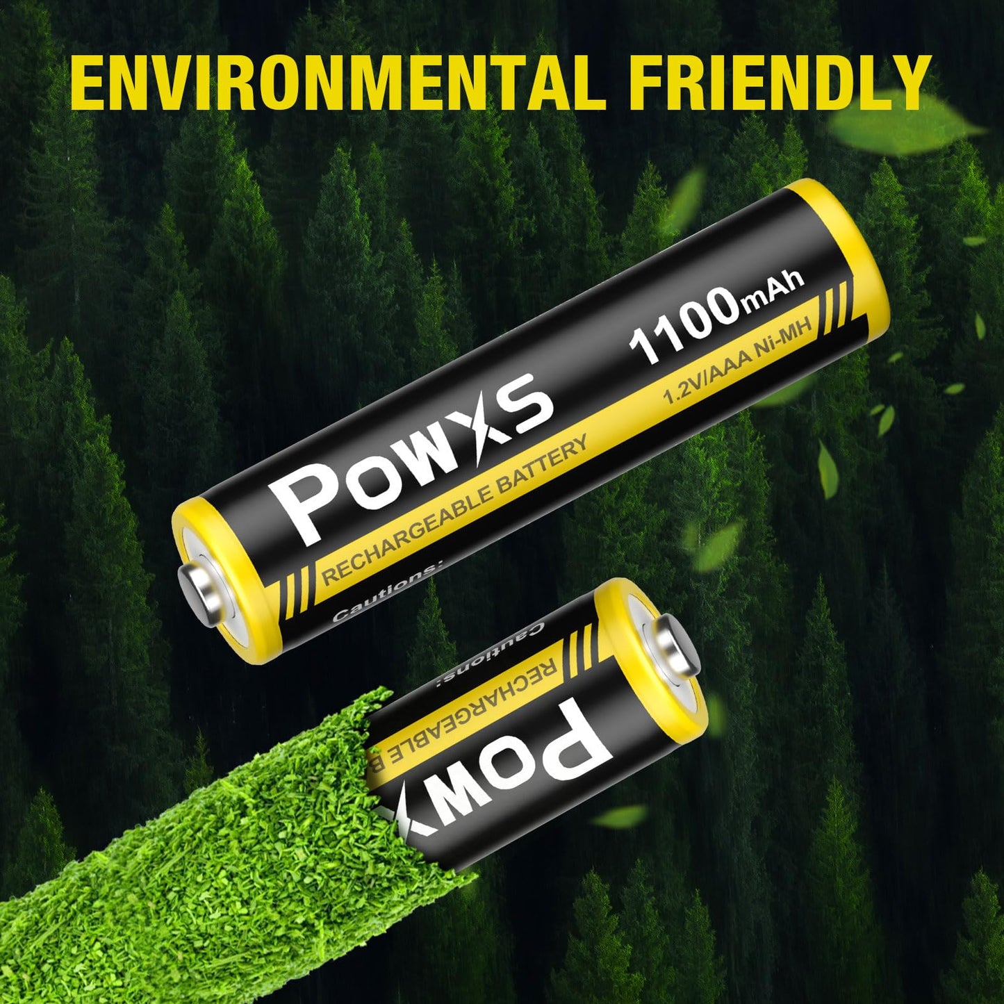 POWXS Rechargeable 1100mAh AAA Batteries - 8 Pack