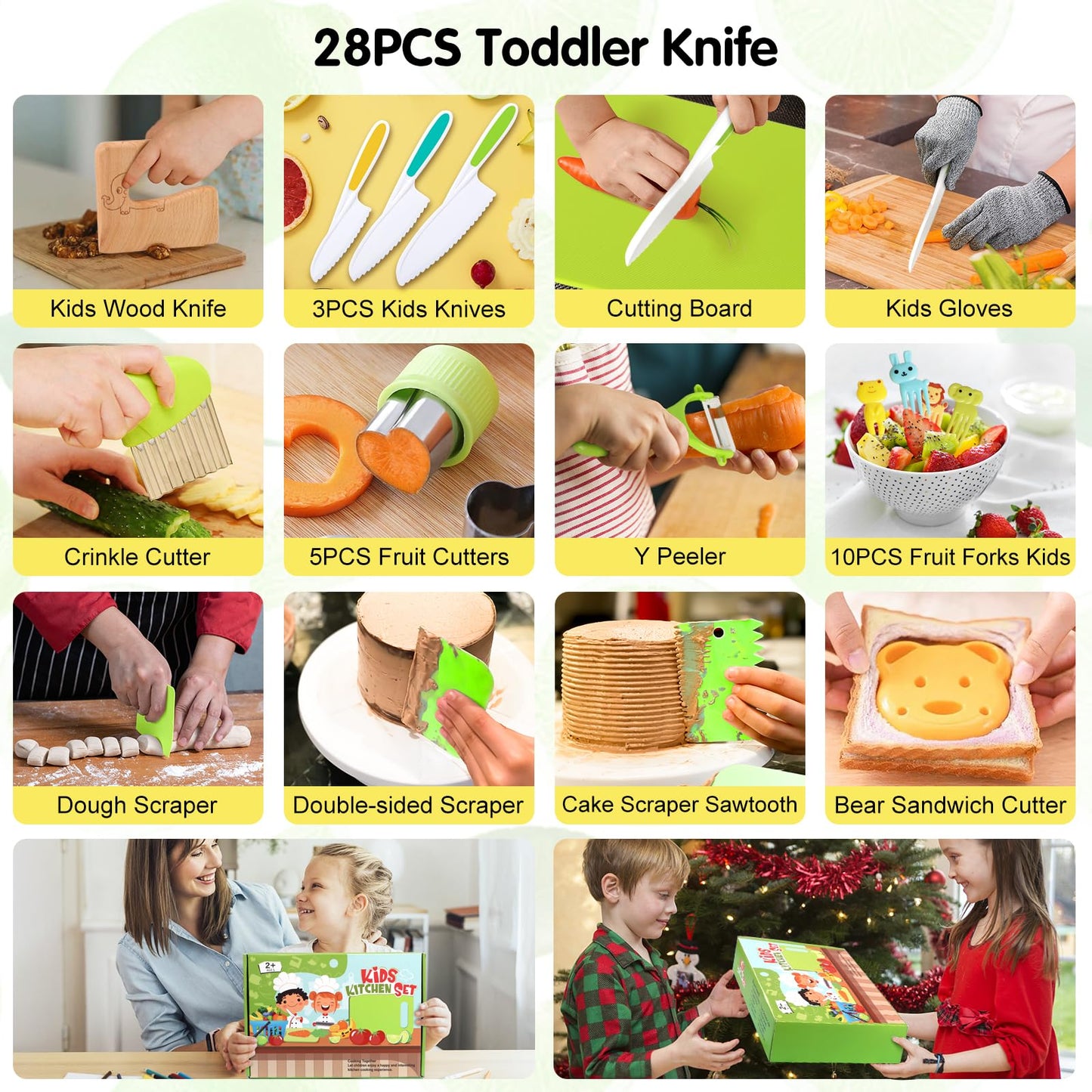 28PCS Toddler Knife Set for Kids Cooking