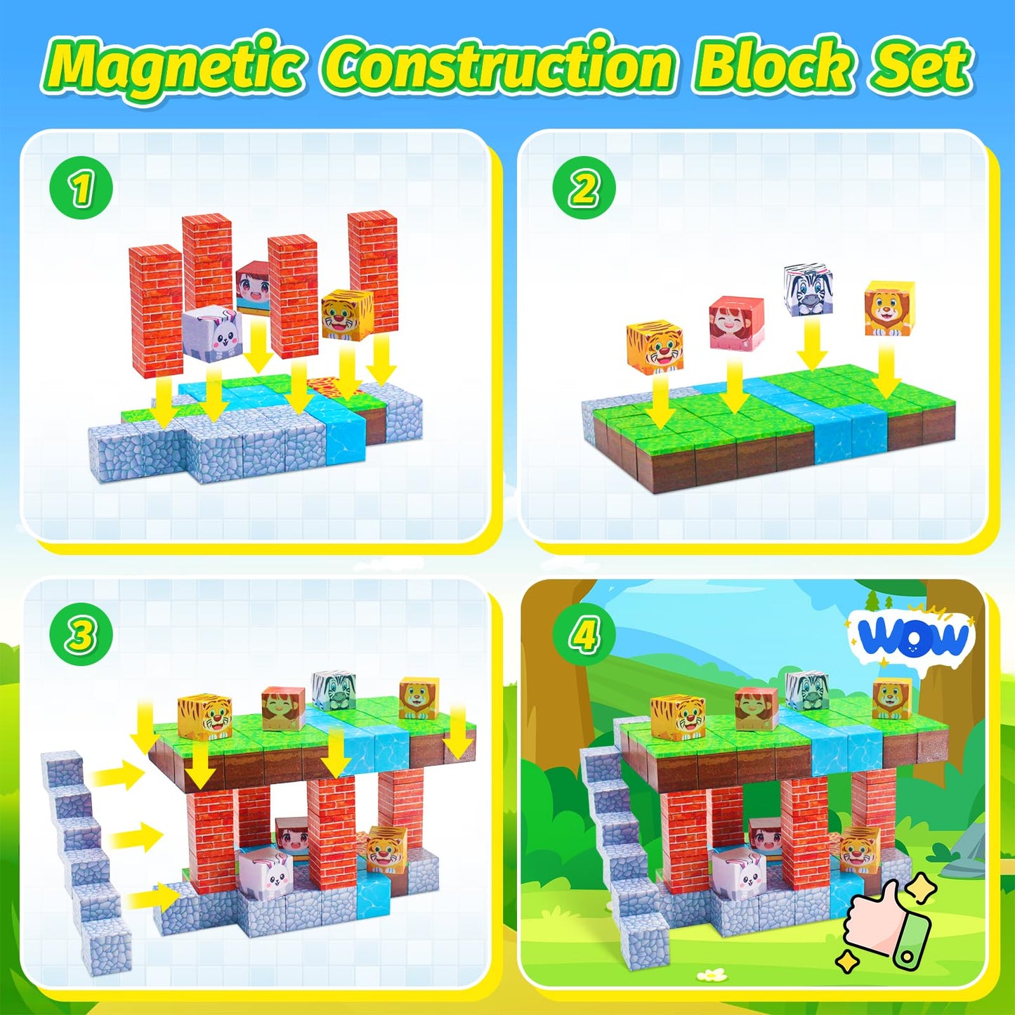 100pcs Magnetic Building Blocks for Kids