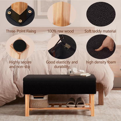Ottoman Storage Bench with Upholstered Seating