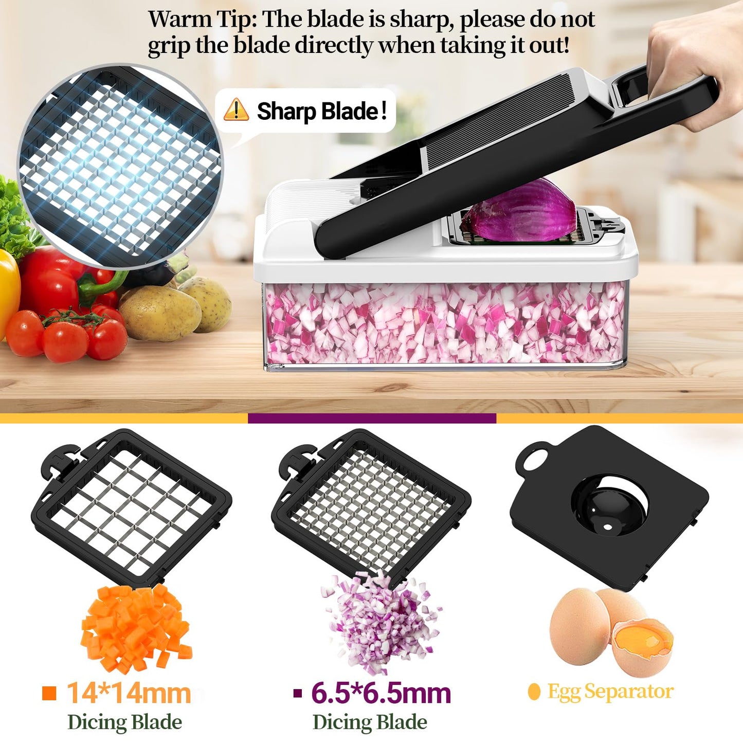 12-in-1 Vegetable Chopper with 7 Blades