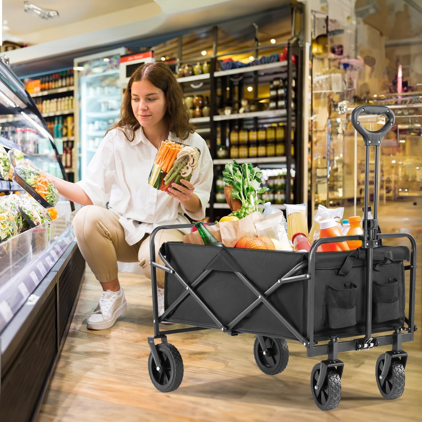 SMUG Folding Beach Wagon with All-Terrain Wheels