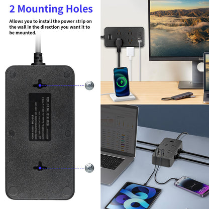 Surge Protector Power Strip with 8 Outlets & USB
