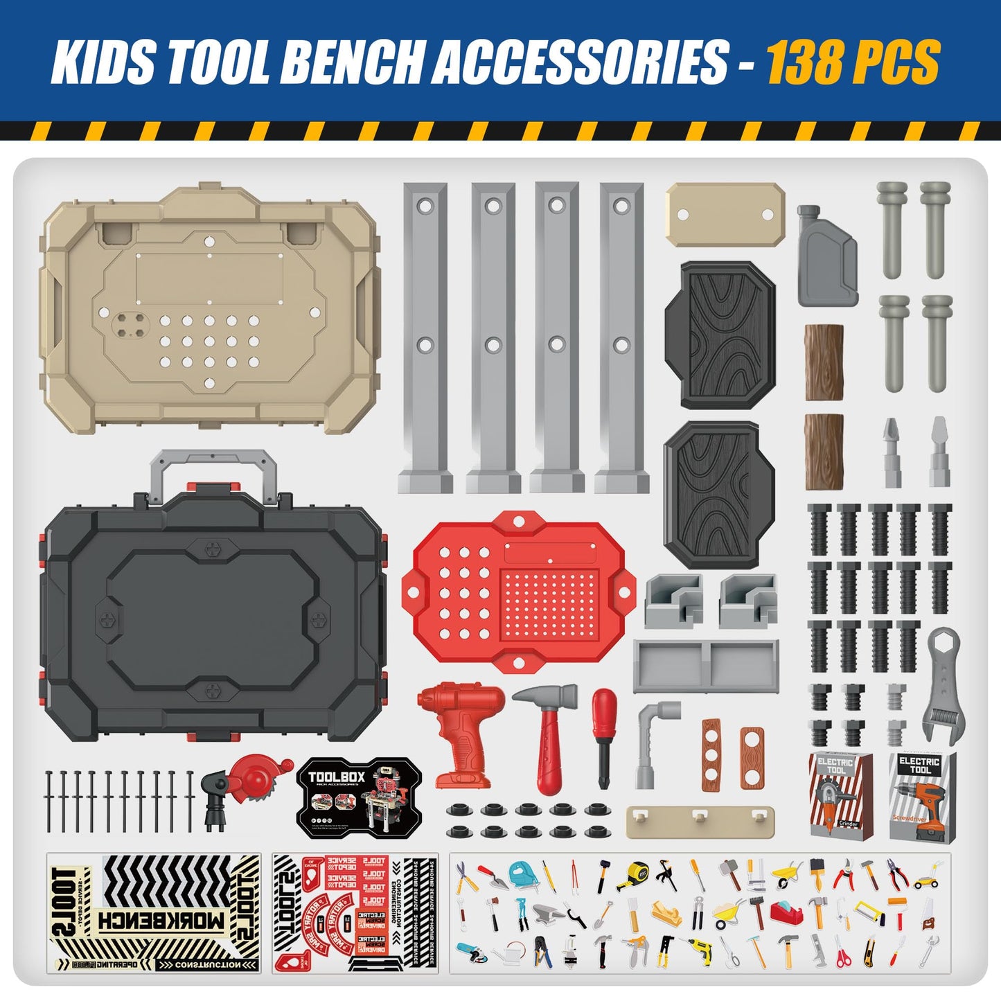 Kids Tool Bench with 138 Realistic Tools