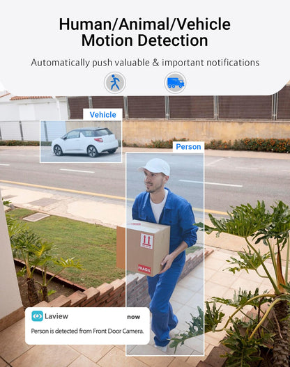 LaView 3K Outdoor Security Cameras with AI Detection